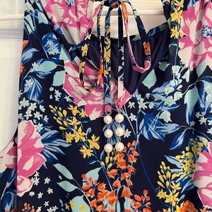 Navy blue base floral dress